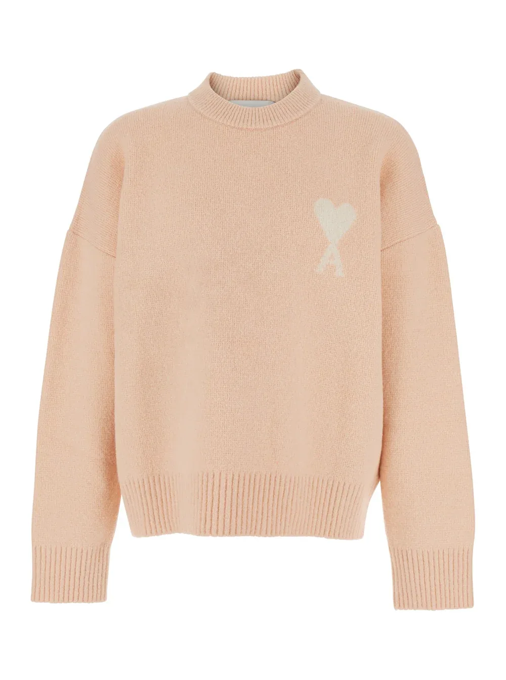 Crew Neck Alpaca-Wool Blend Sweater by AMI Paris