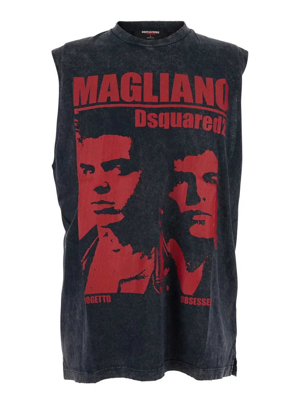 Logo-Print Faded Cotton Tank Top by Dsquared2