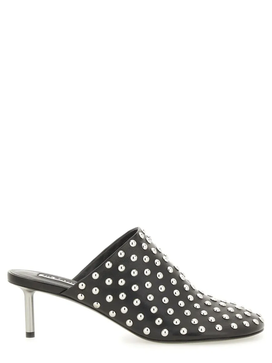 Stud-Embellished Nappa Leather Mules by Jil Sander