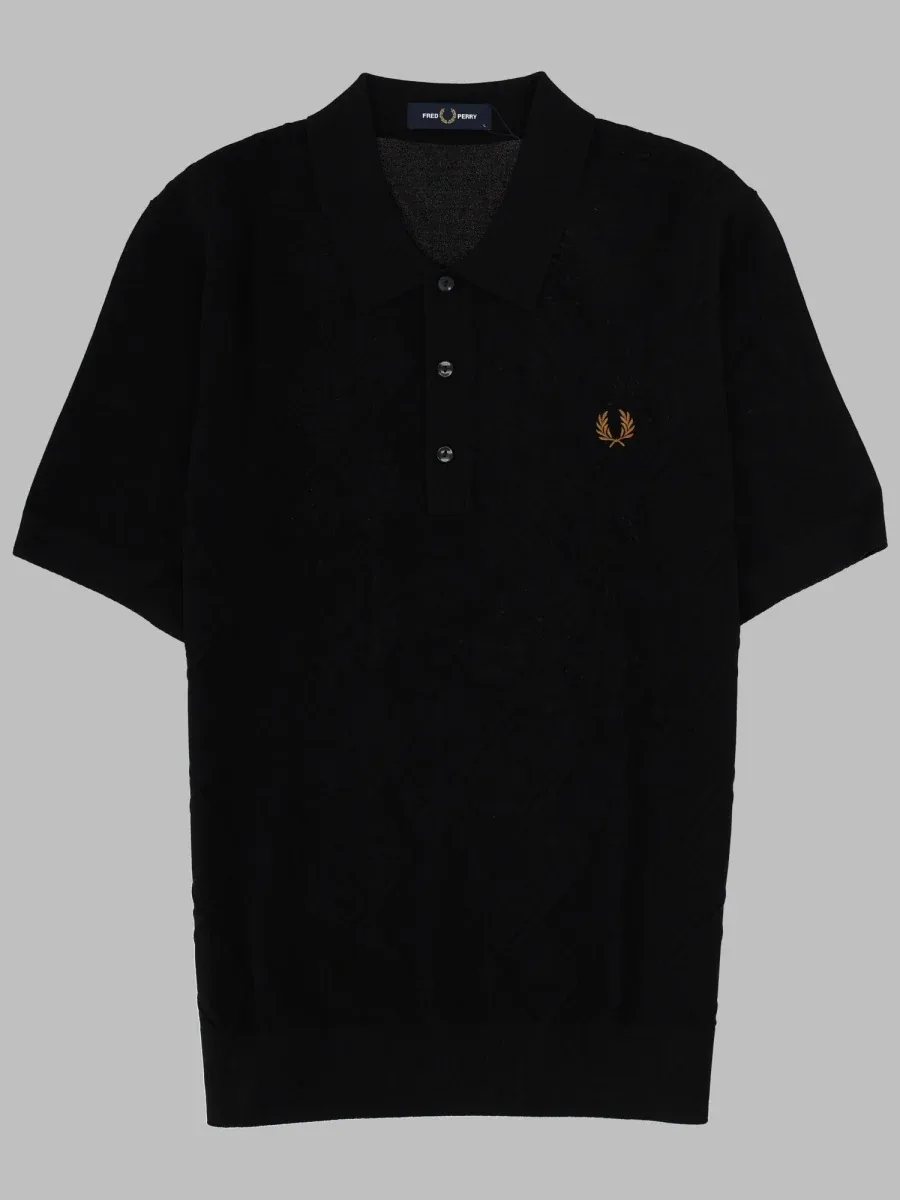 Viscose-Polyamide Knit Polo Shirt by Fred Perry
