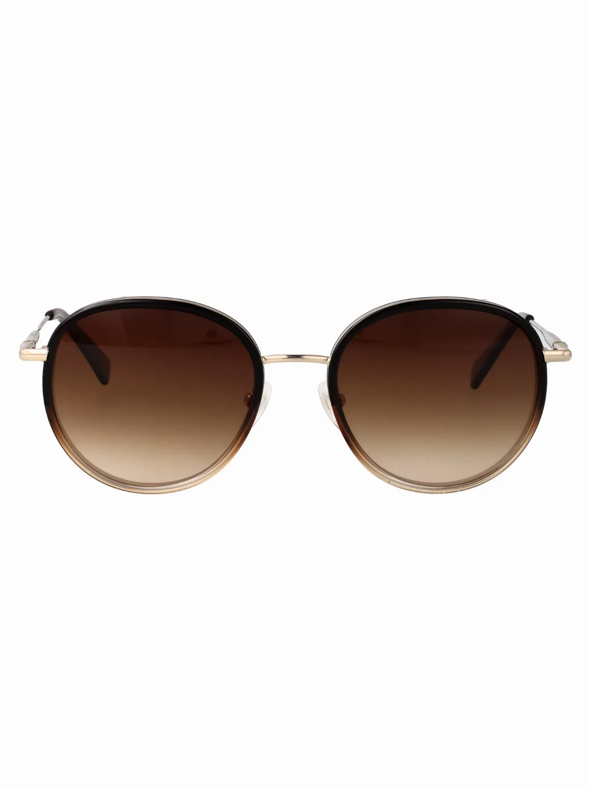 LO176S Polished Gold Metal Sunglasses by Longchamp