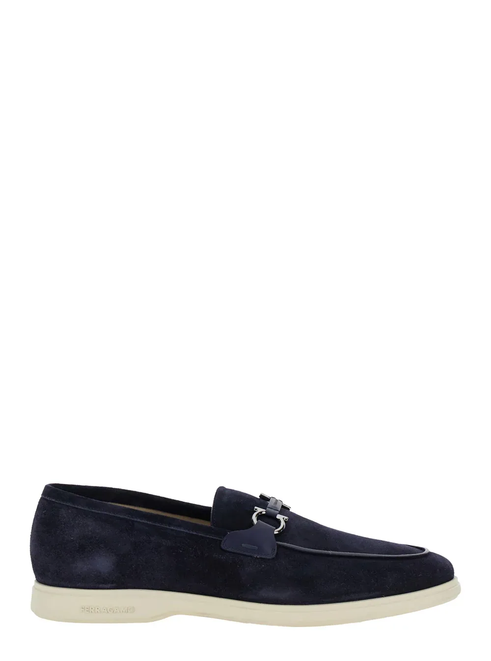 Suede Metallic Hook Loafer by Ferragamo