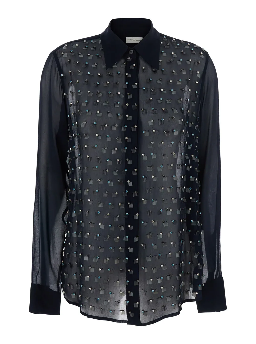 Crystal-Embellished Viscose Shirt by Dries Van Noten