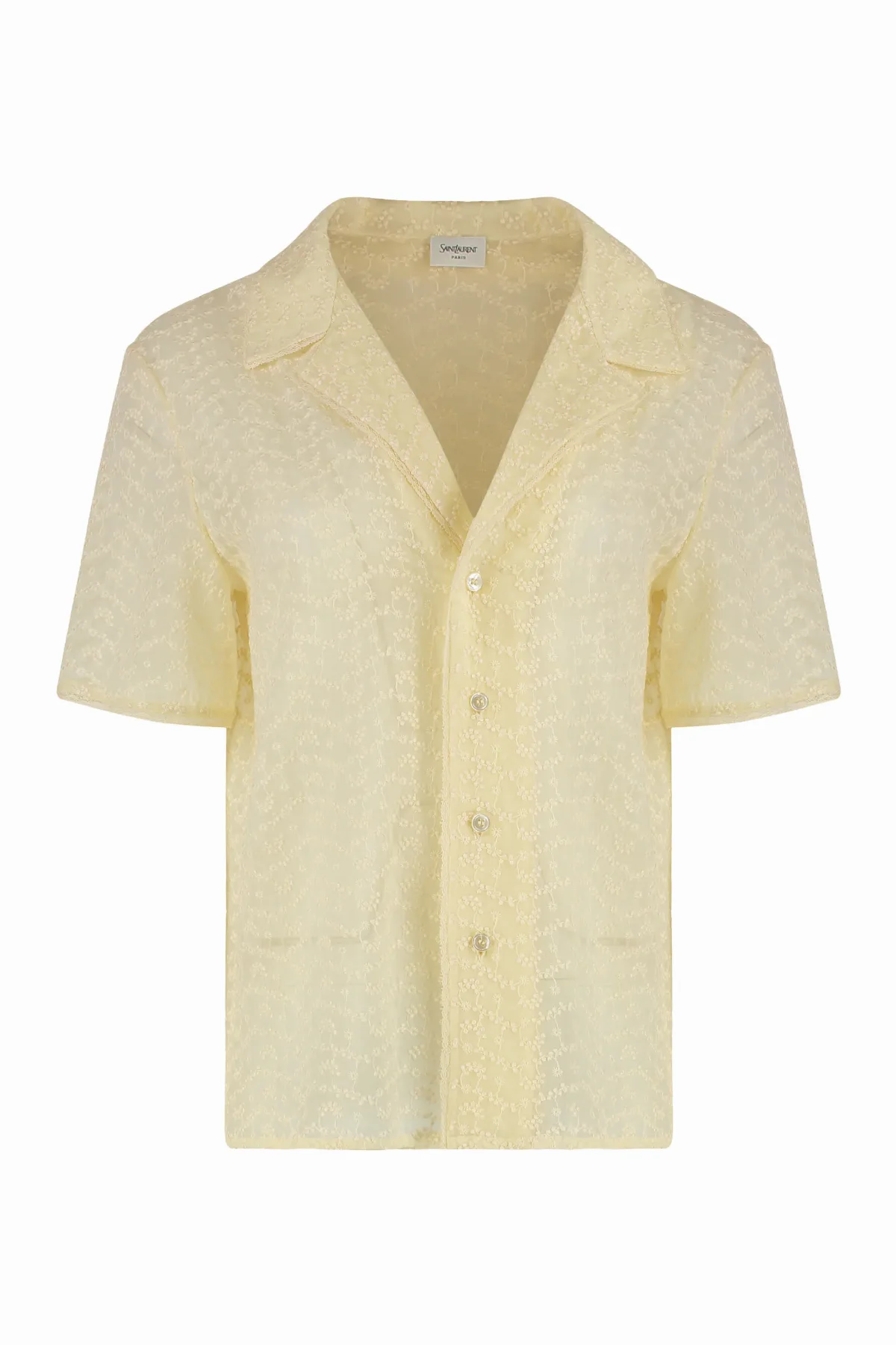 Lace-Trimmed Muslin Shirt by Saint Laurent