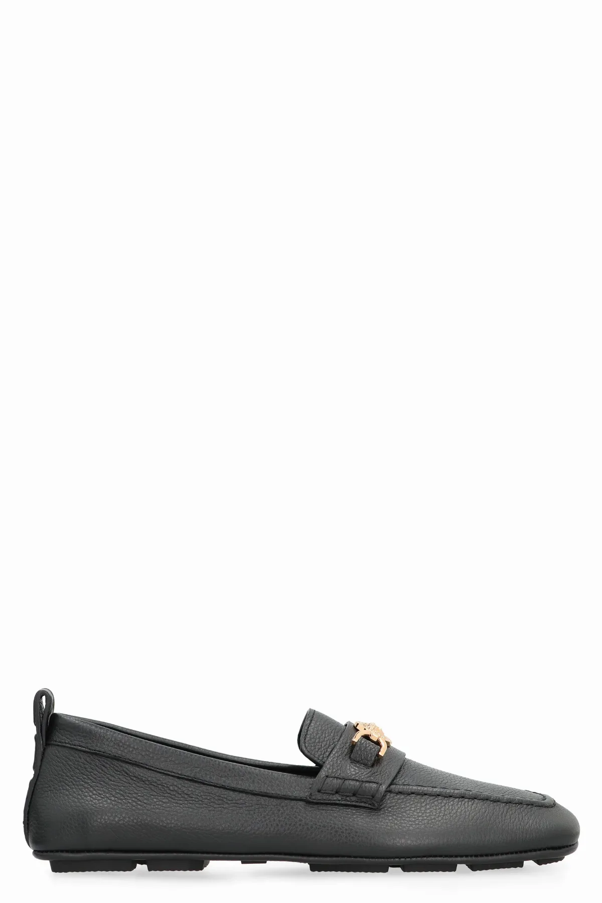 Pebbled Calfskin Driver Loafer by Versace