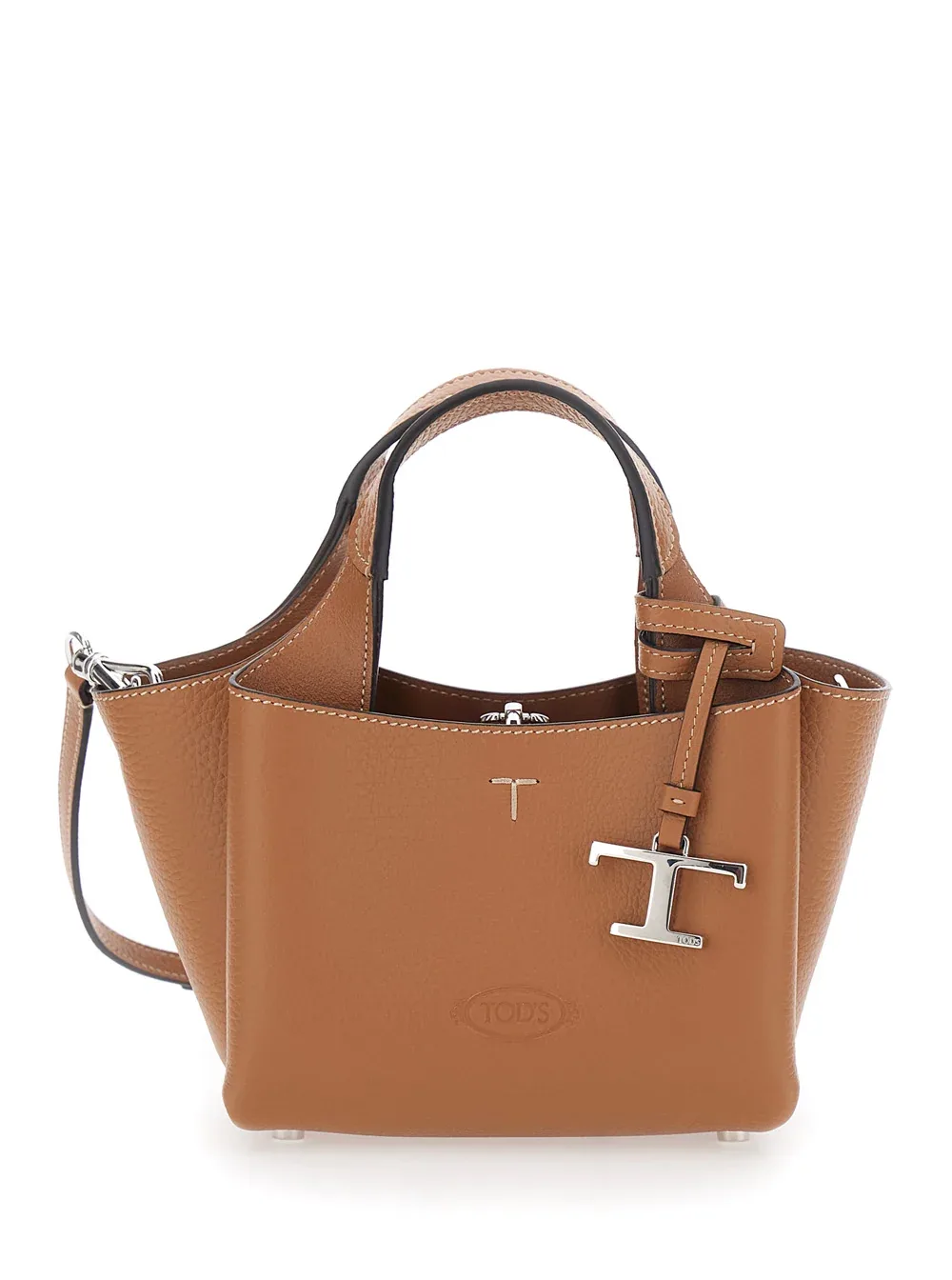 Grained Calfskin Leather Top Handle Bag by TOD'S