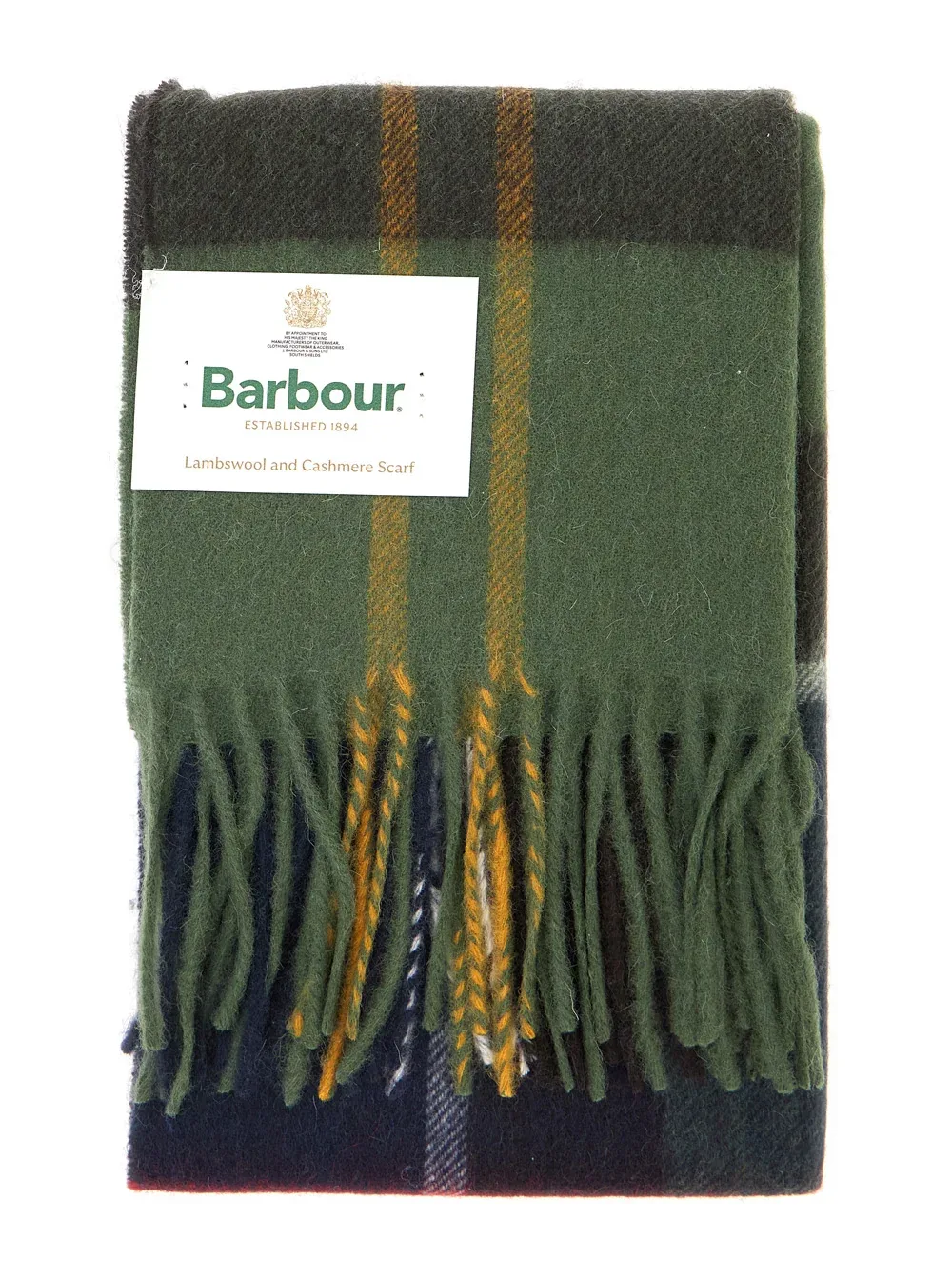 Lambswool and Cashmere Plaid Scarf by Barbour