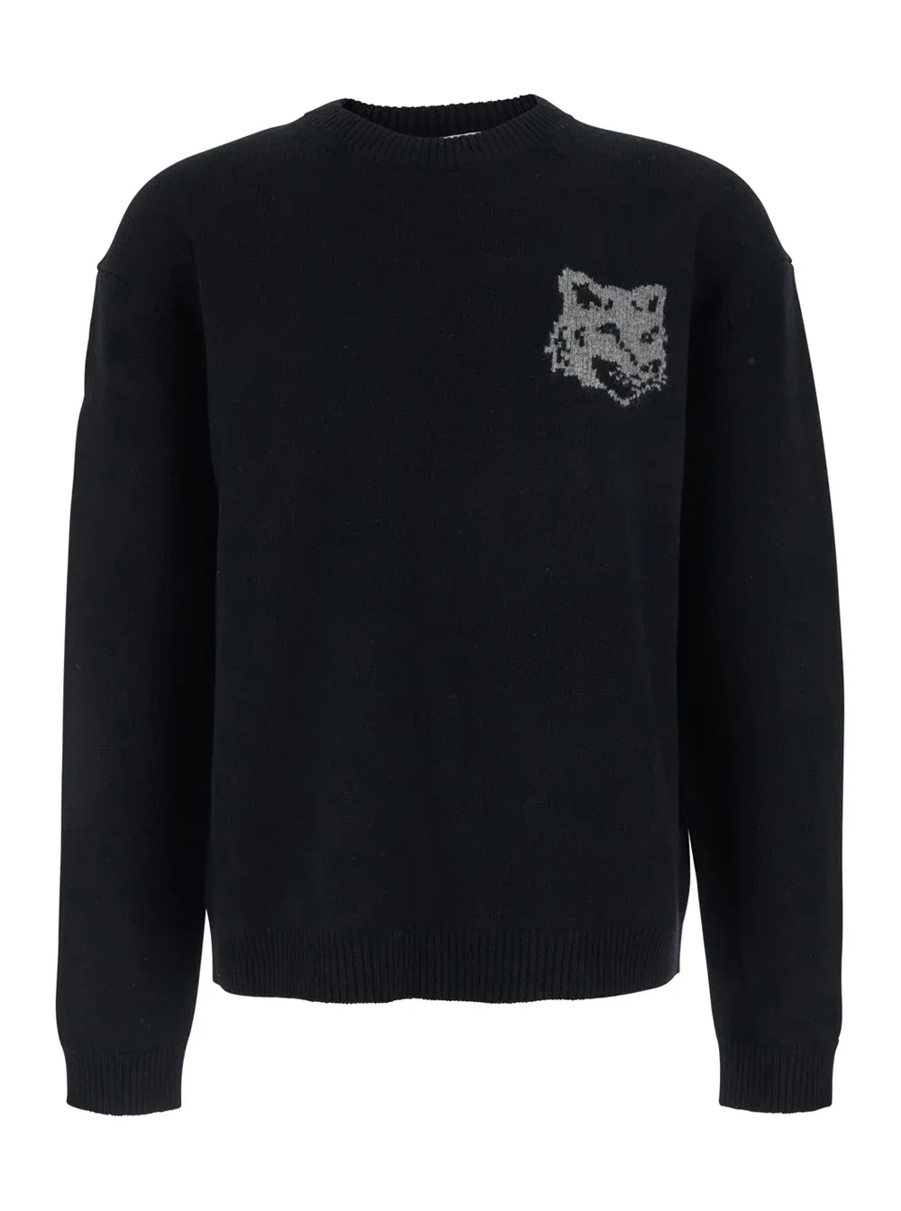 Logo-Embroidered Merino Wool Sweater by Maison Kitsuné