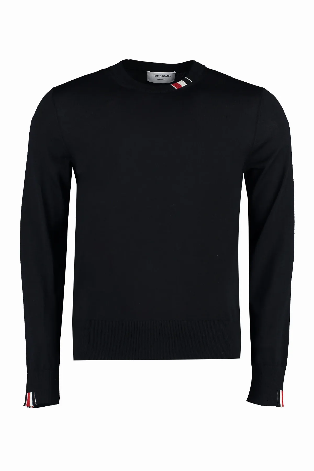 Virgin Wool Crew-Neck Sweater by Thom Browne