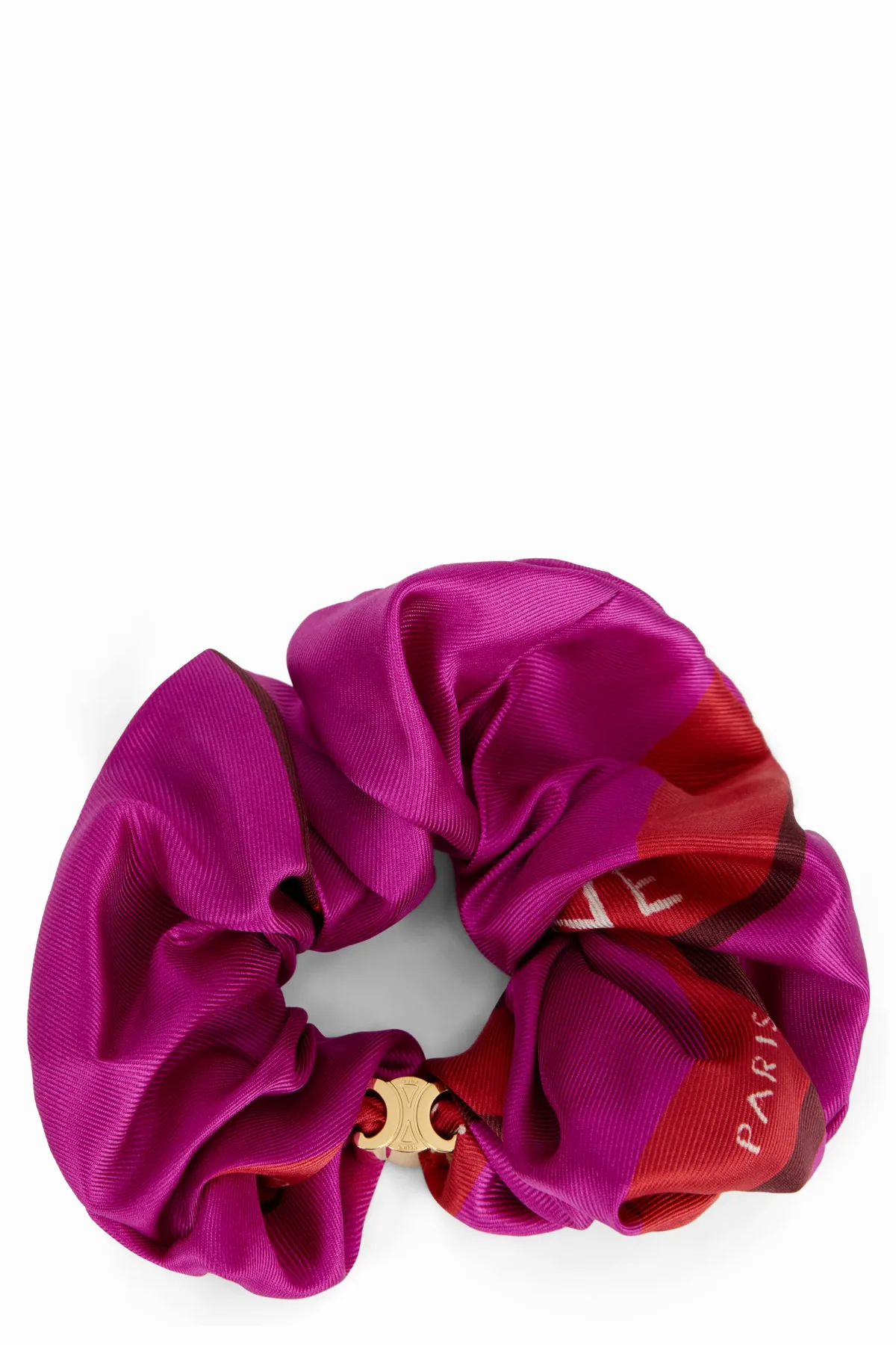 Silk Fuchsia Hair Scrunchie by Celine