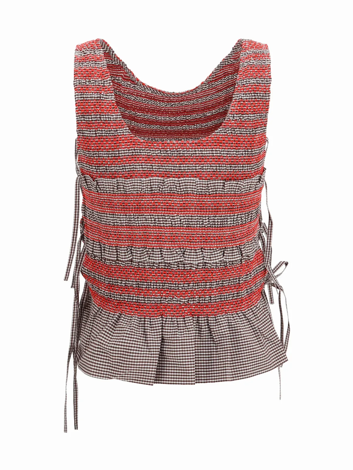 Ruched with Side Ties Tank Top by Ganni