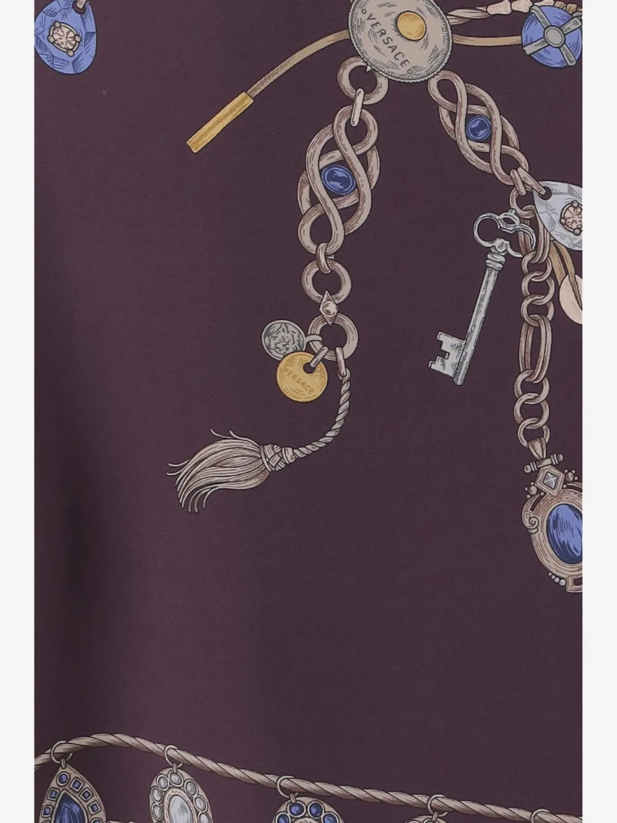 Stolen Jewels Printed Silk Twill Skirt by Versace
