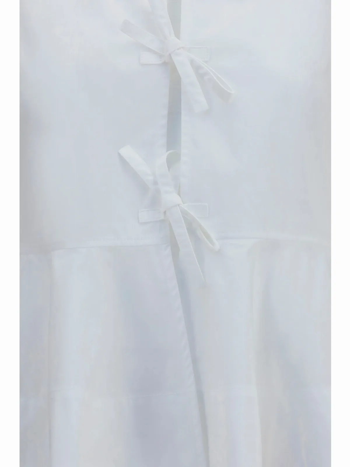 Cotton Poplin Tie-Front Blouse by Ganni