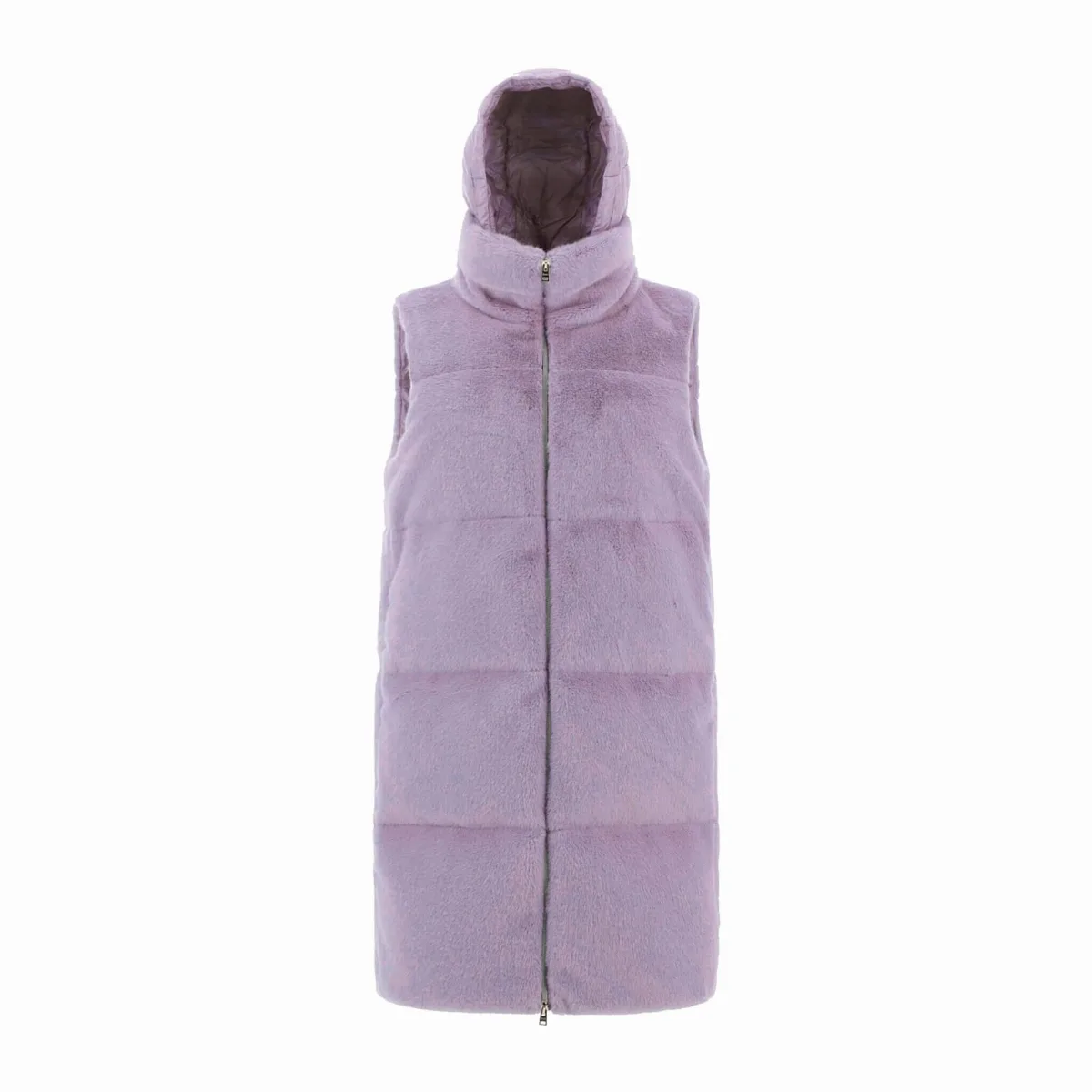 Faux Fur Sleeveles Coat