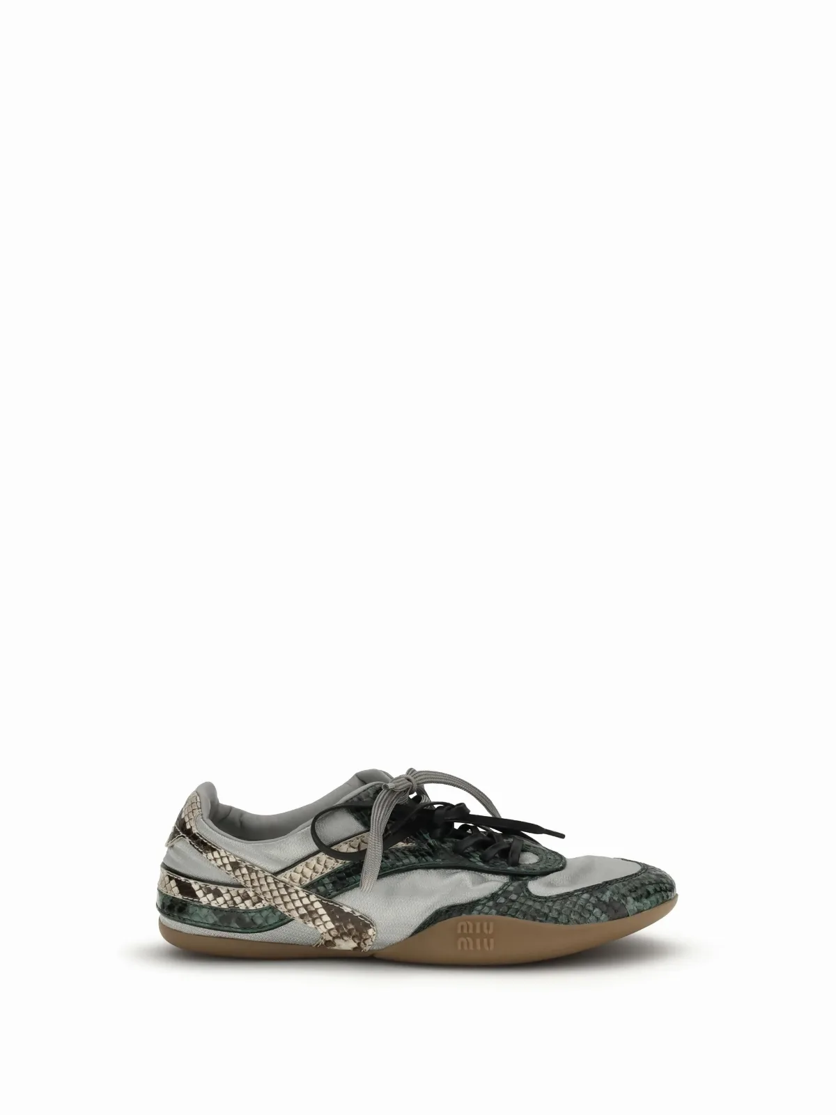 Python Print Leather Sneaker by Miu Miu