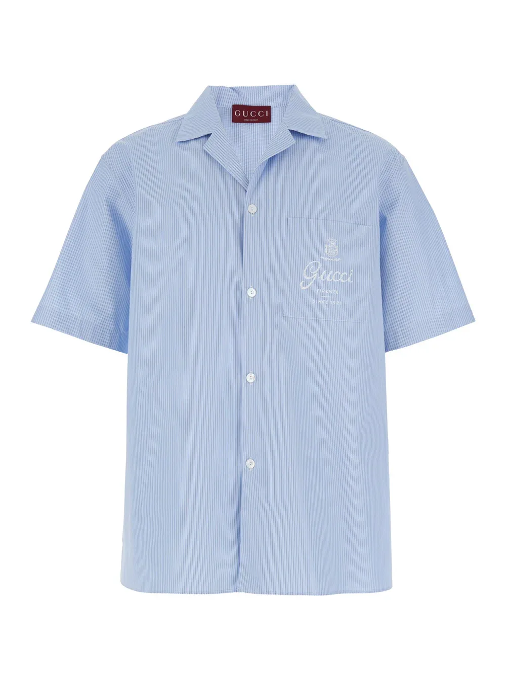 Striped Cotton Bowling Shirt by Gucci
