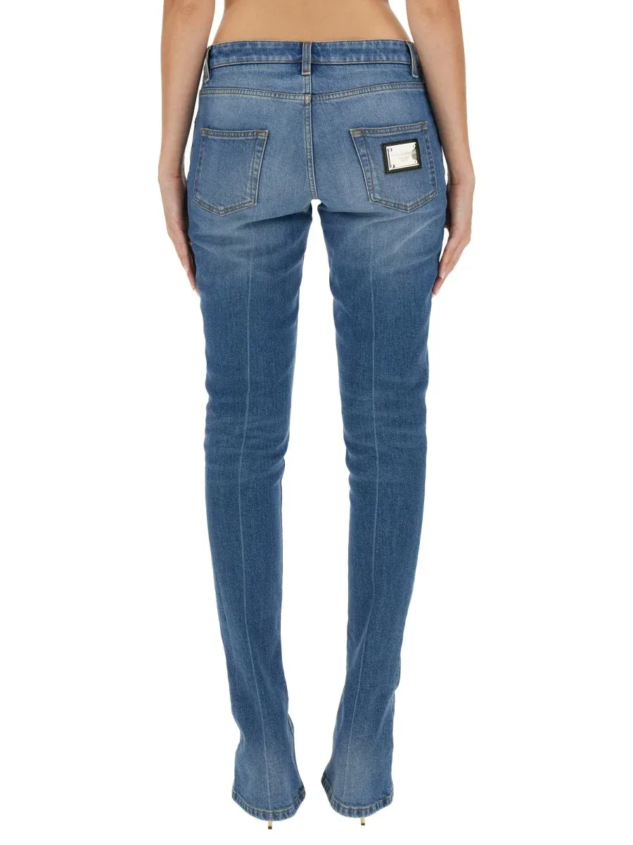 Skinny Fit Cotton Denim Jeans by Dolce & Gabbana
