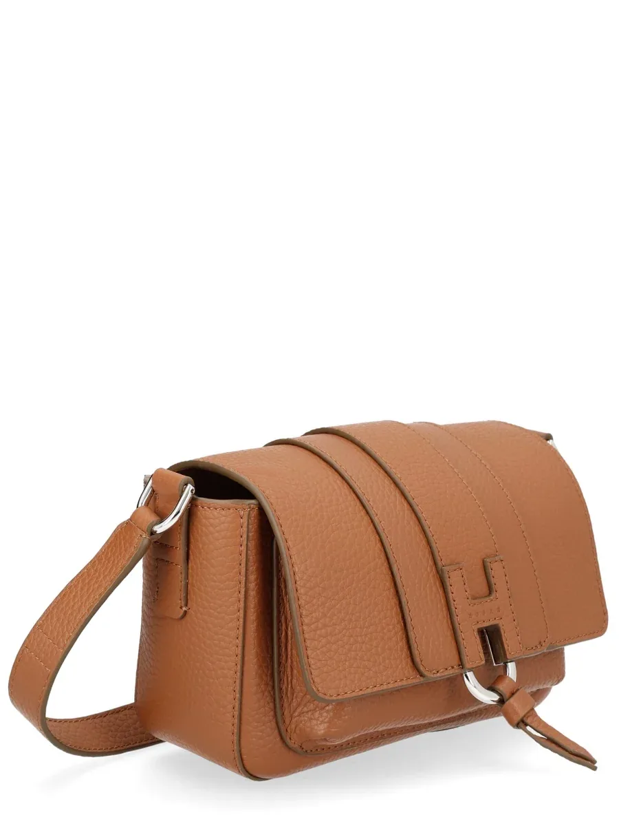 Calf Leather Flap Shoulder Bag by Hogan