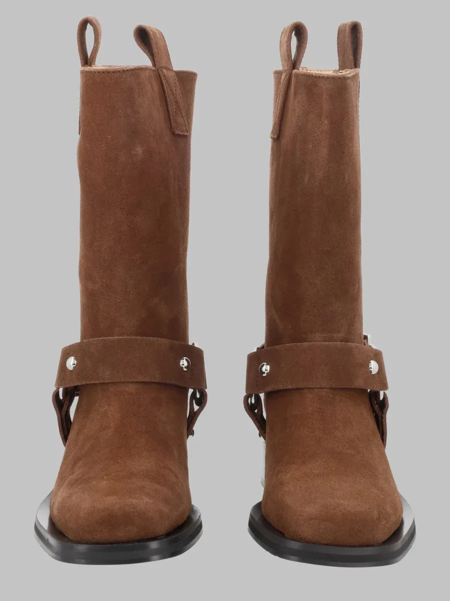Suede Biker Ankle Boot by Ganni