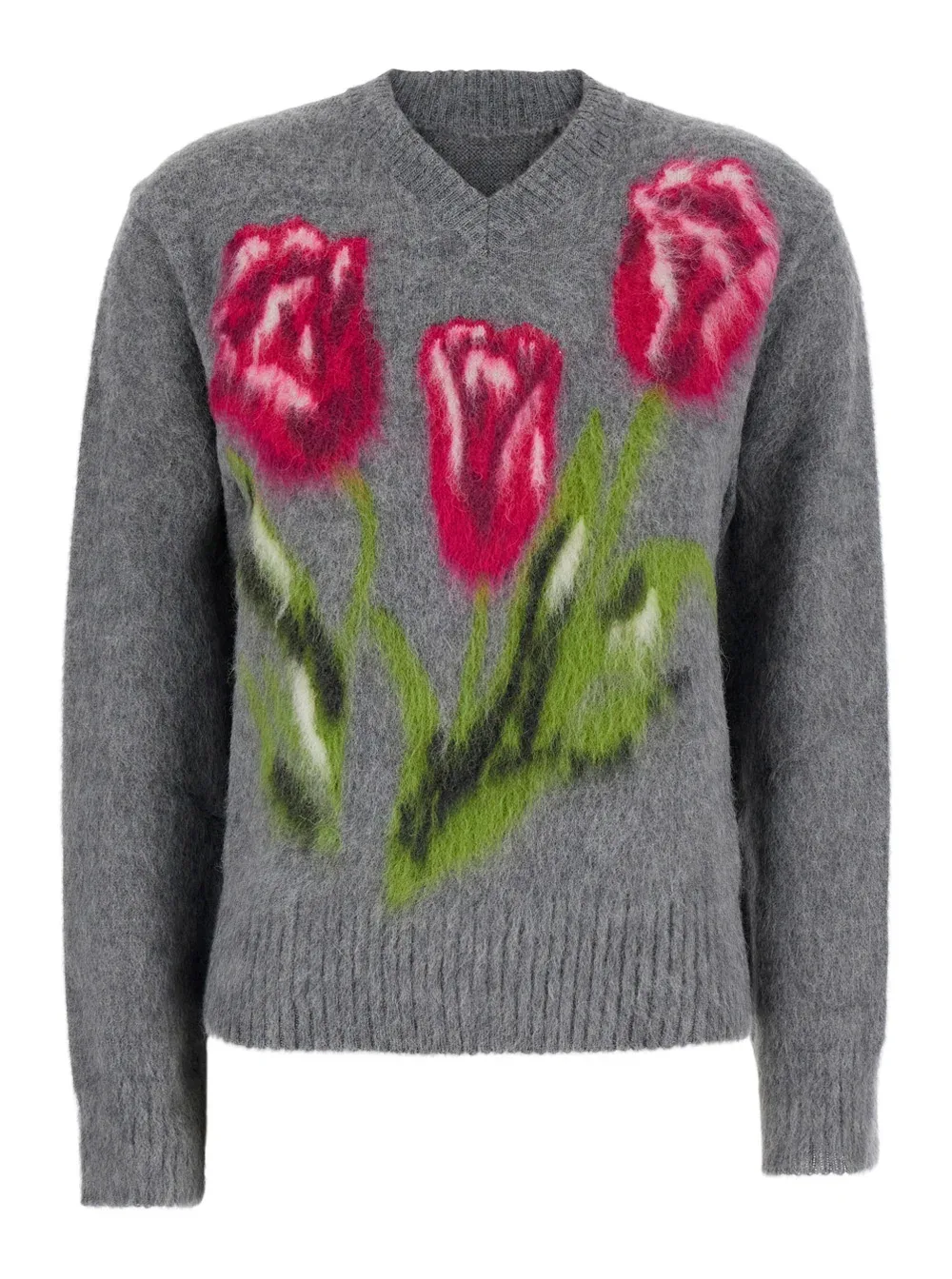 Floral-Intarsia Wool-Alpaca Blend Sweater by Maison Margiela
