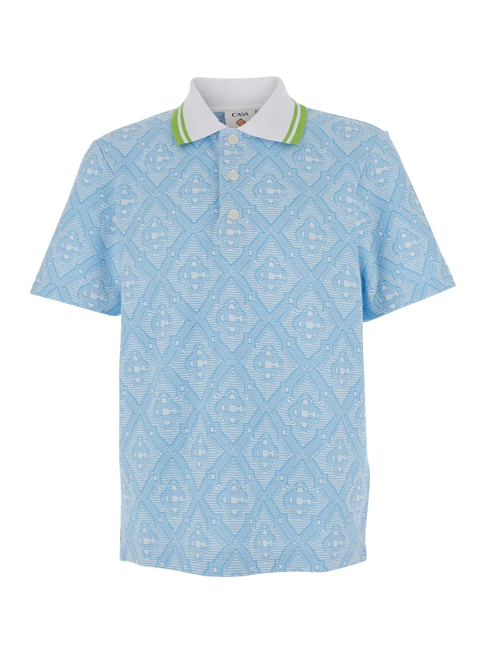 Embroidered Bicolour Collar Polo Shirt by Casablanca