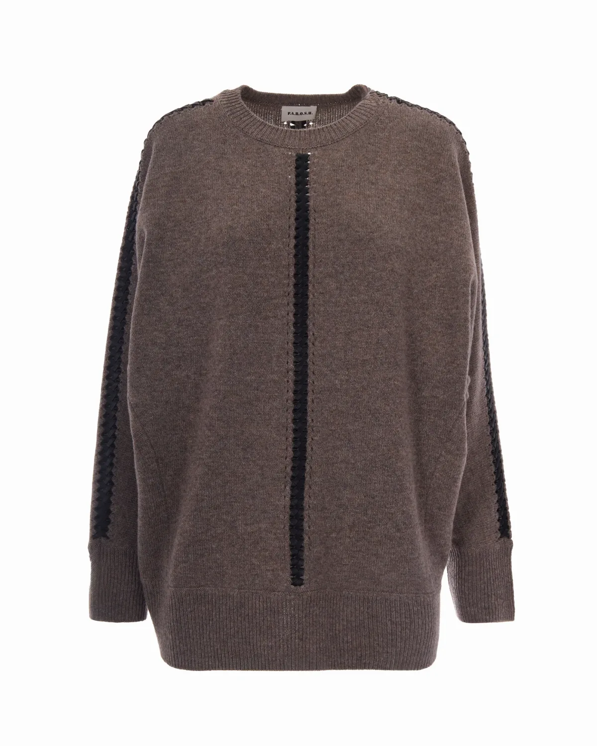 Contrast Braided-Insert Wool Cashmere Sweater by P.A.R.O.S.H.