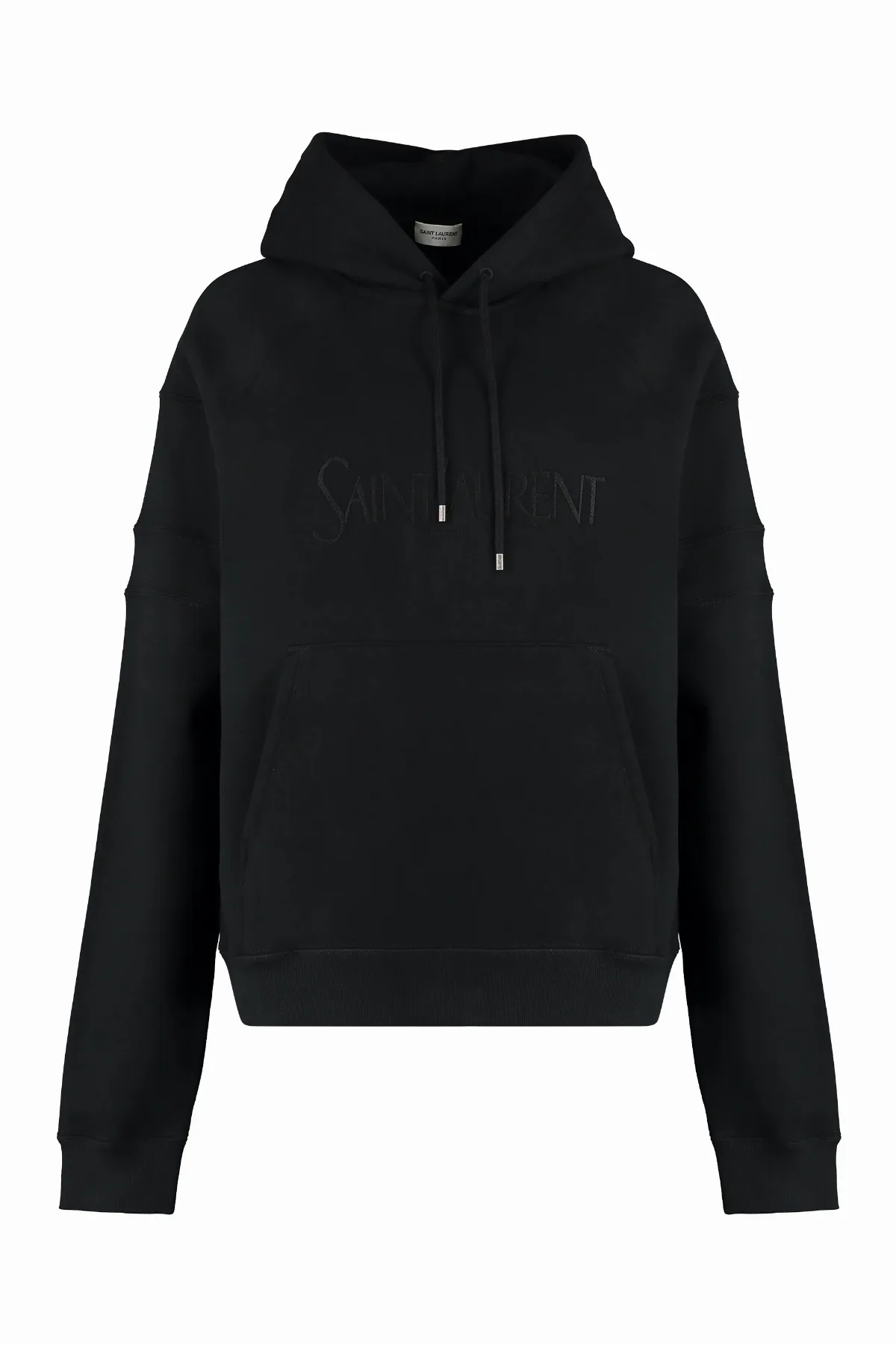 Embroidered Logo Cotton Hoodie by Saint Laurent