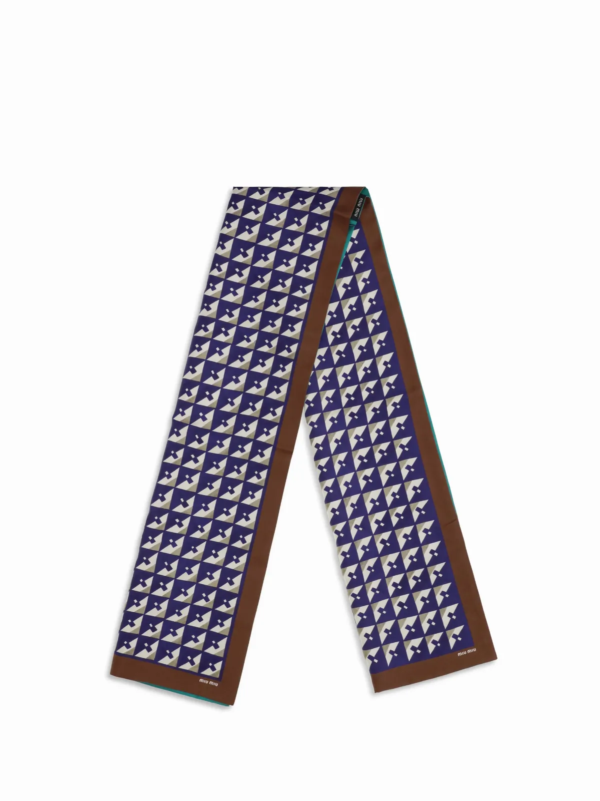 Geometric-Print Silk Scarf by Miu Miu