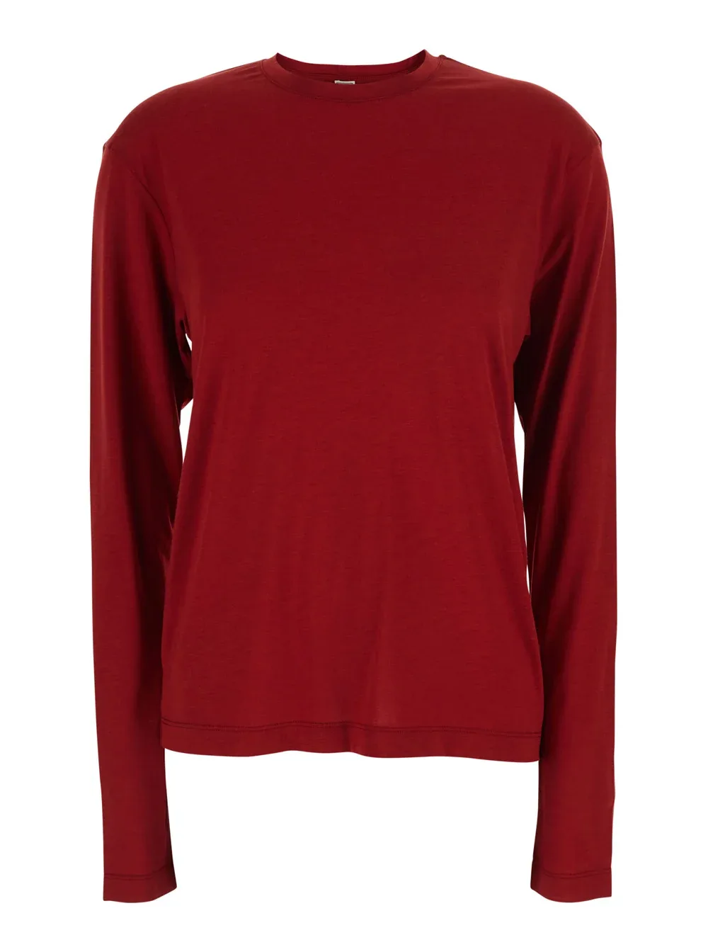 Crew Neck Long Sleeve Lyocell-Cotton Blend T-Shirt by Toteme