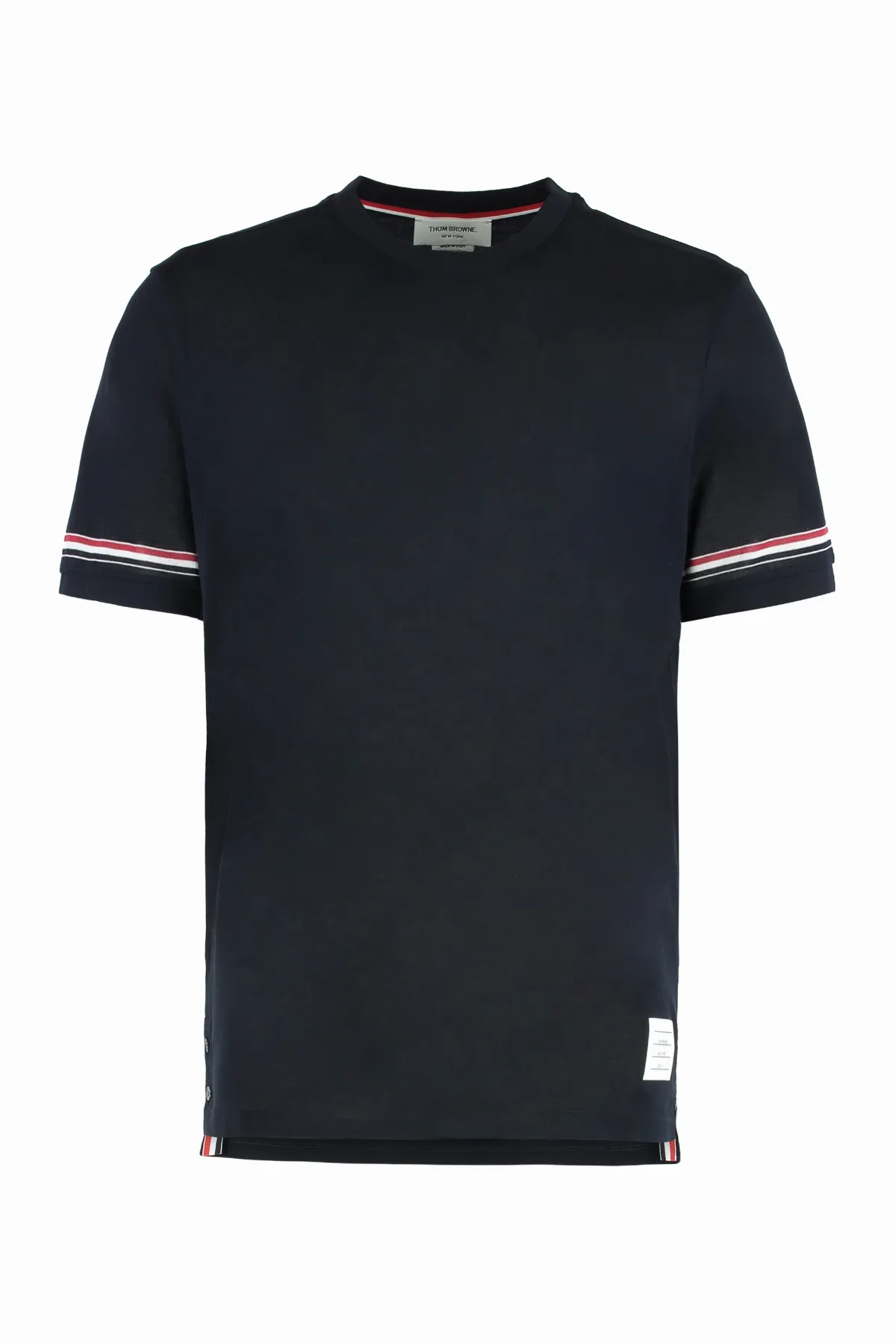 Striped Sleeve Cotton T-Shirt by Thom Browne