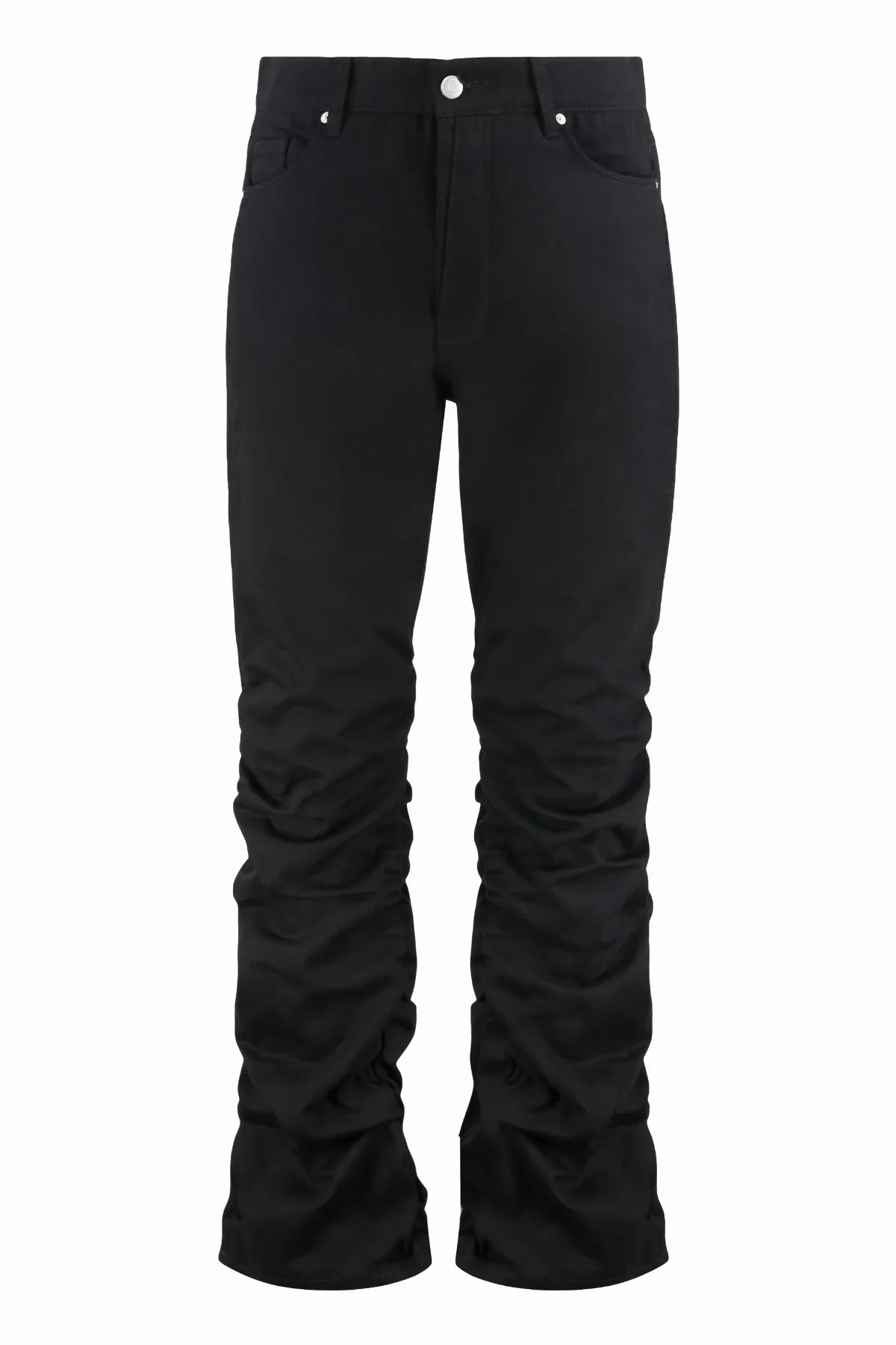 Gathered-Leg Cotton Jeans by B1 Archive