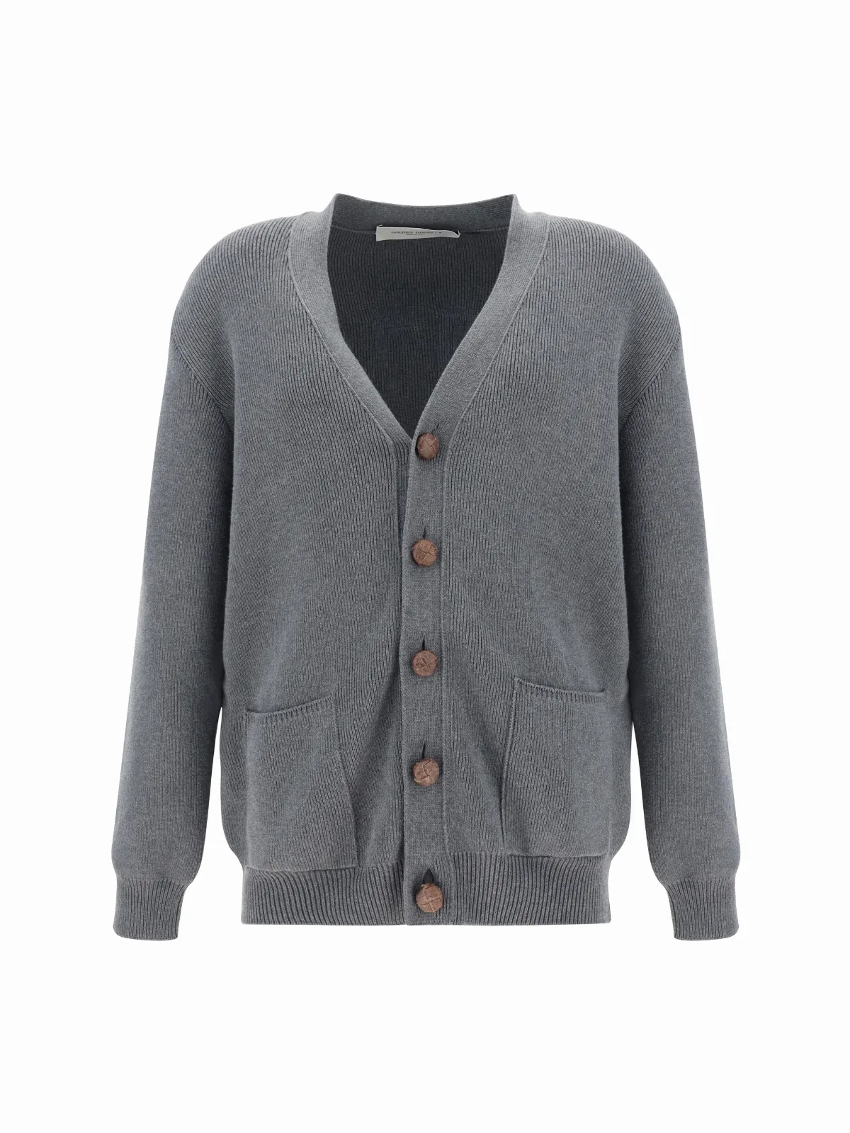 Ribbed Cotton Knit Cardigan by Golden Goose