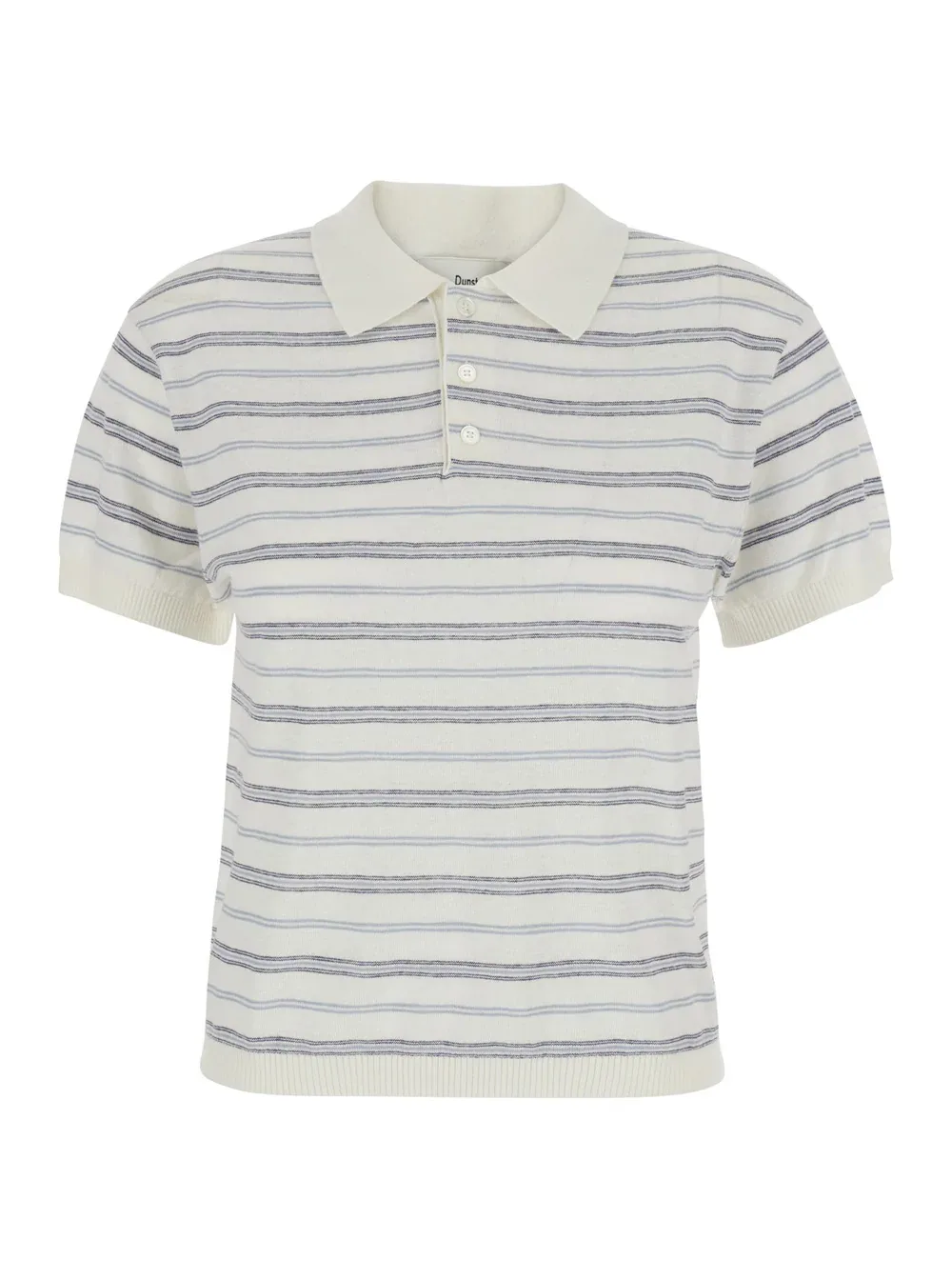 Striped Linen Blend Polo Shirt
