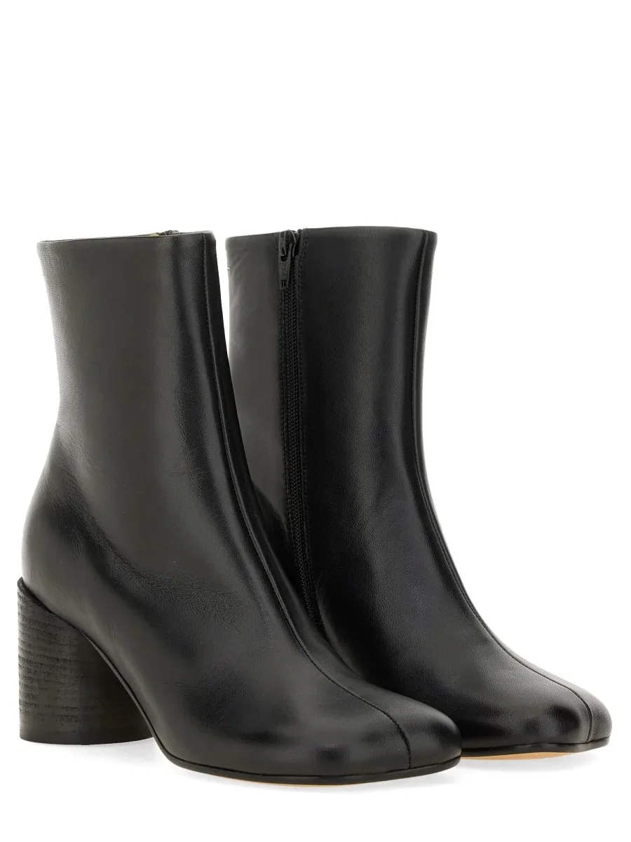 Sheepskin Leather Ankle Boots by MM6 Maison Margiela