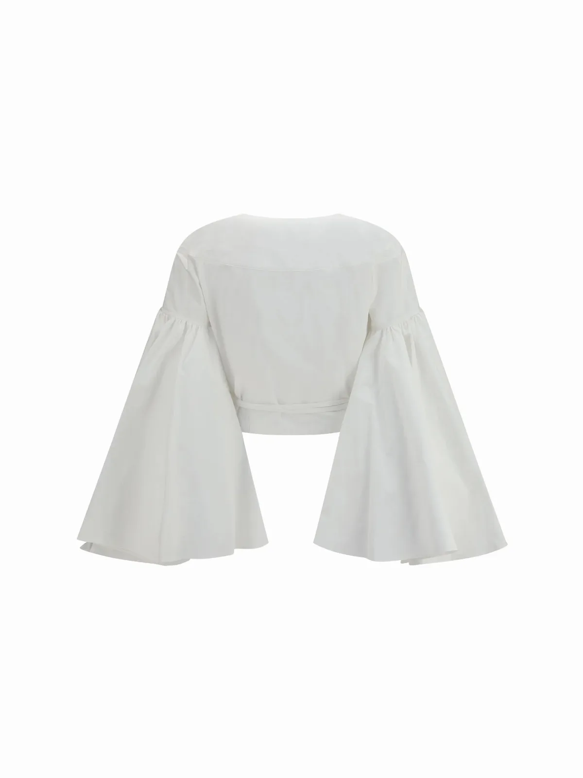Fan-Sleeved Cotton Poplin Wrap Top by Jacquemus