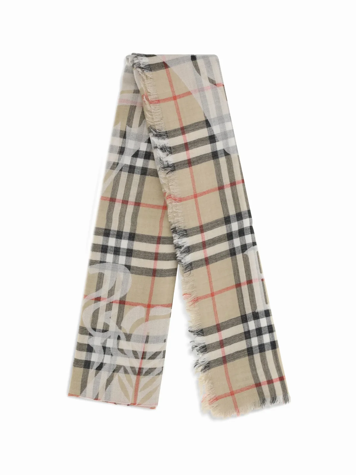 Check Wool and Silk Scarf by Burberry