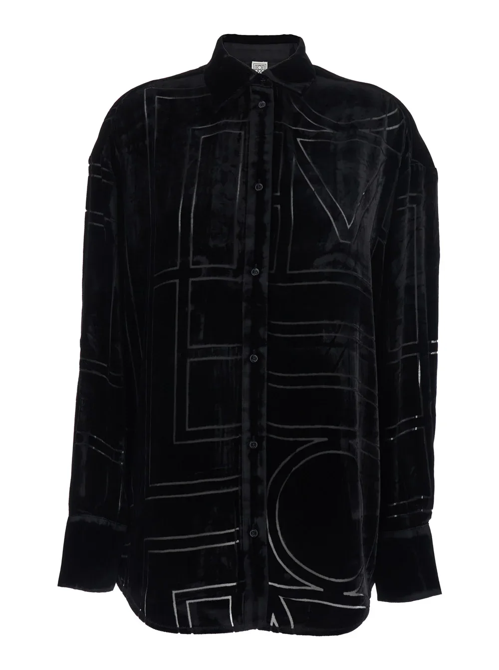 Velvet Logo-Monogram Shirt by Toteme