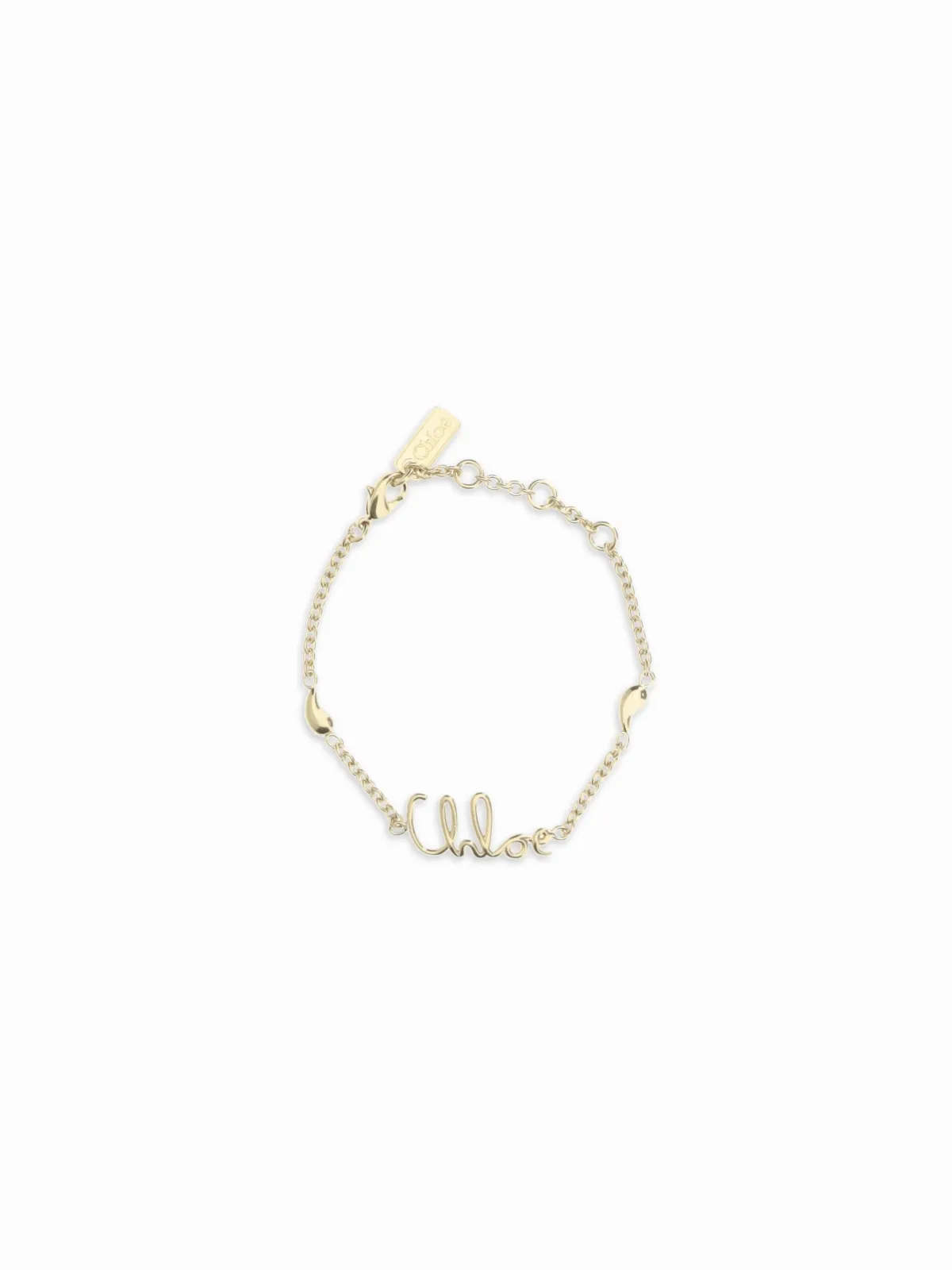 Logo-Pendant Link Chain Bracelet