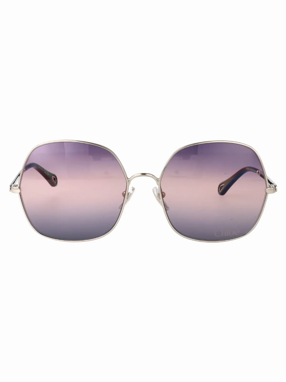 CH0282S Gradient-Tint Metal Square Sunglasses by Chloé