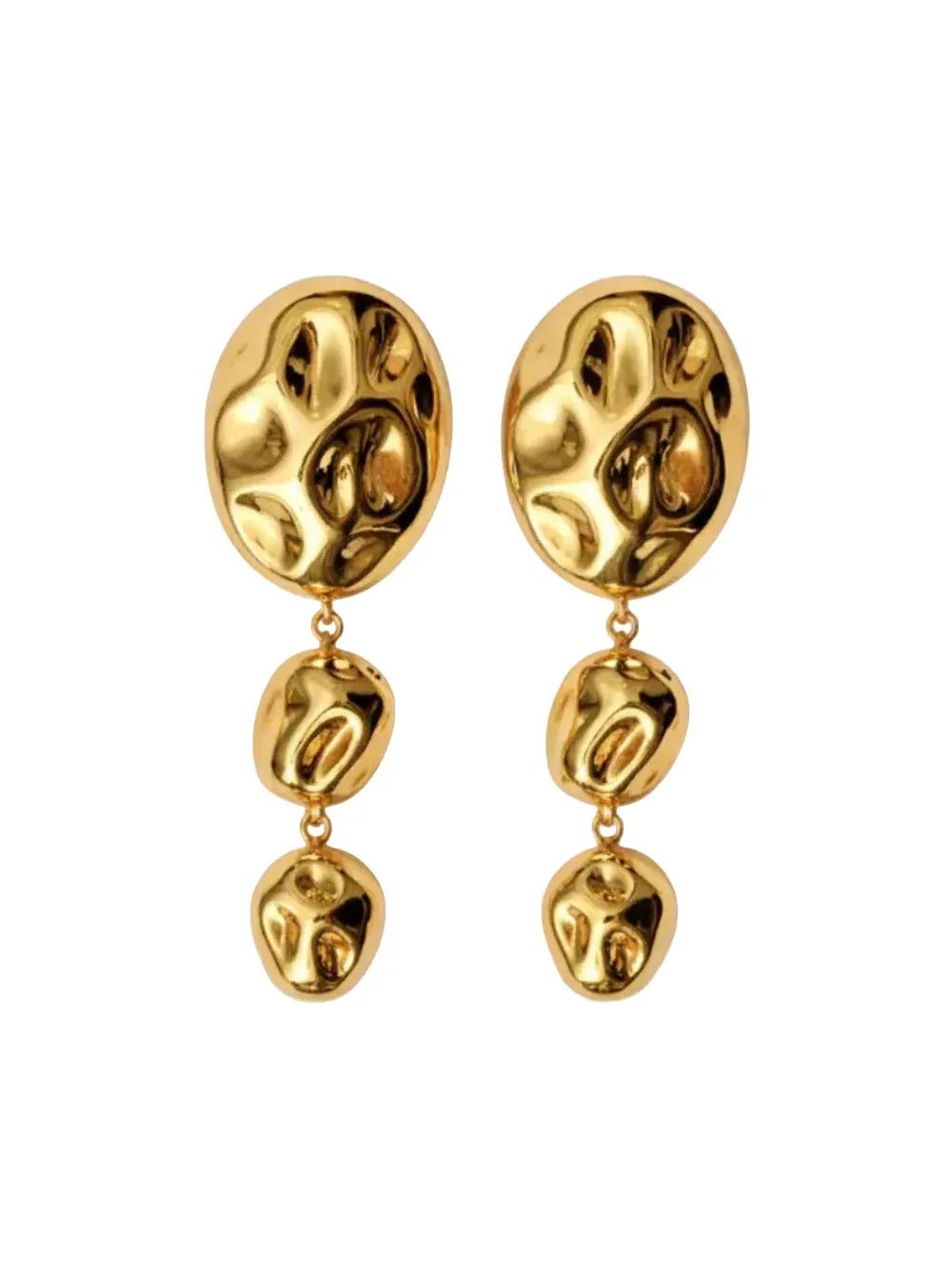 Organic Sculptural Metal Drop Earrings by Federica Tosi