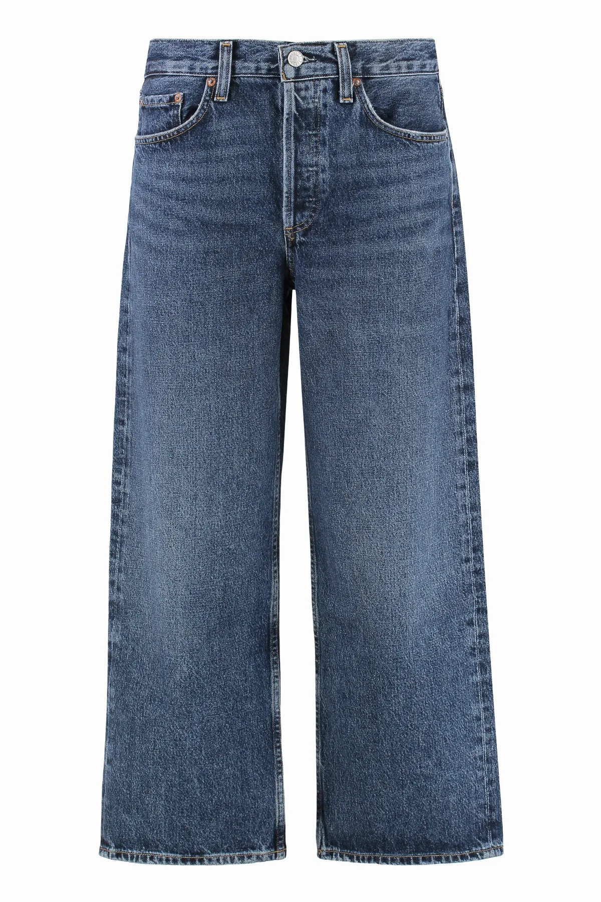 Logo-Engraved Cropped Jeans by Agolde