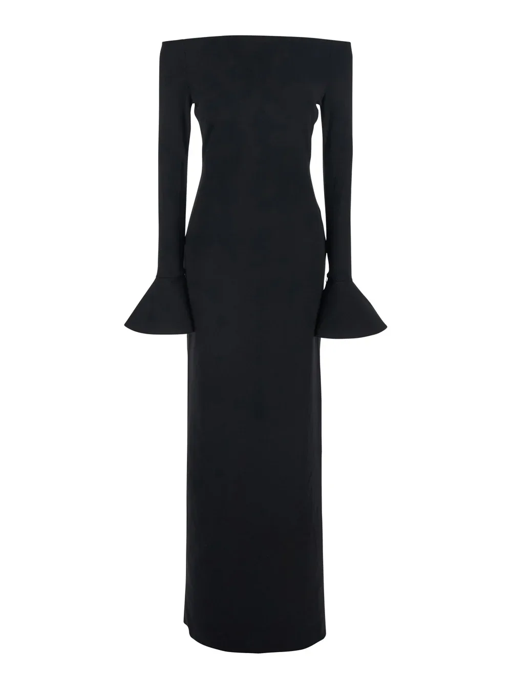 Off-Shoulder Flared Sleeve Dress by Solace London