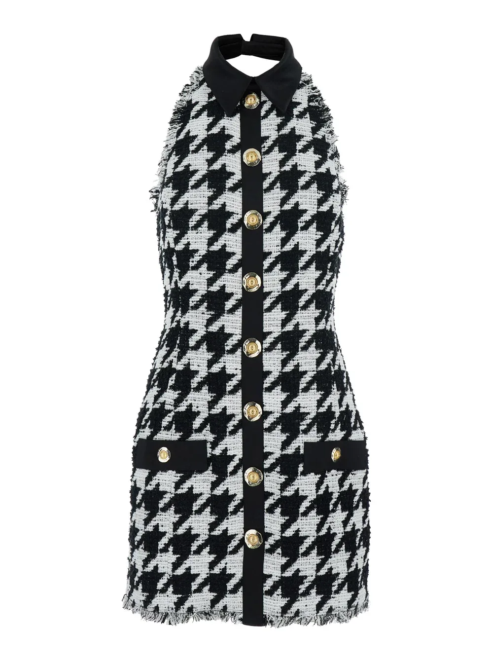 Houndstooth Tweed Dress by Balmain