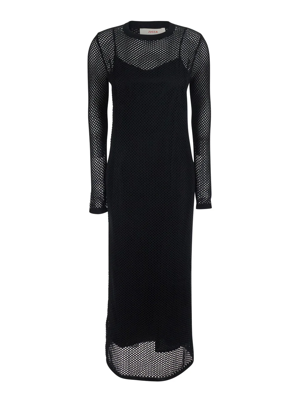 Perforated Mesh Long-Sleeve Dress by Jucca