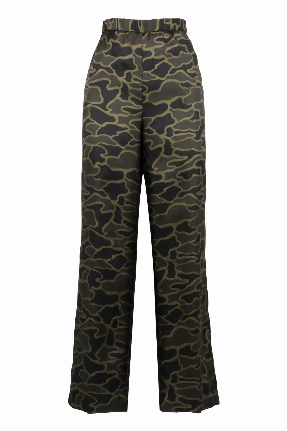 Camouflage-Printed Silk Trousers by Aspesi