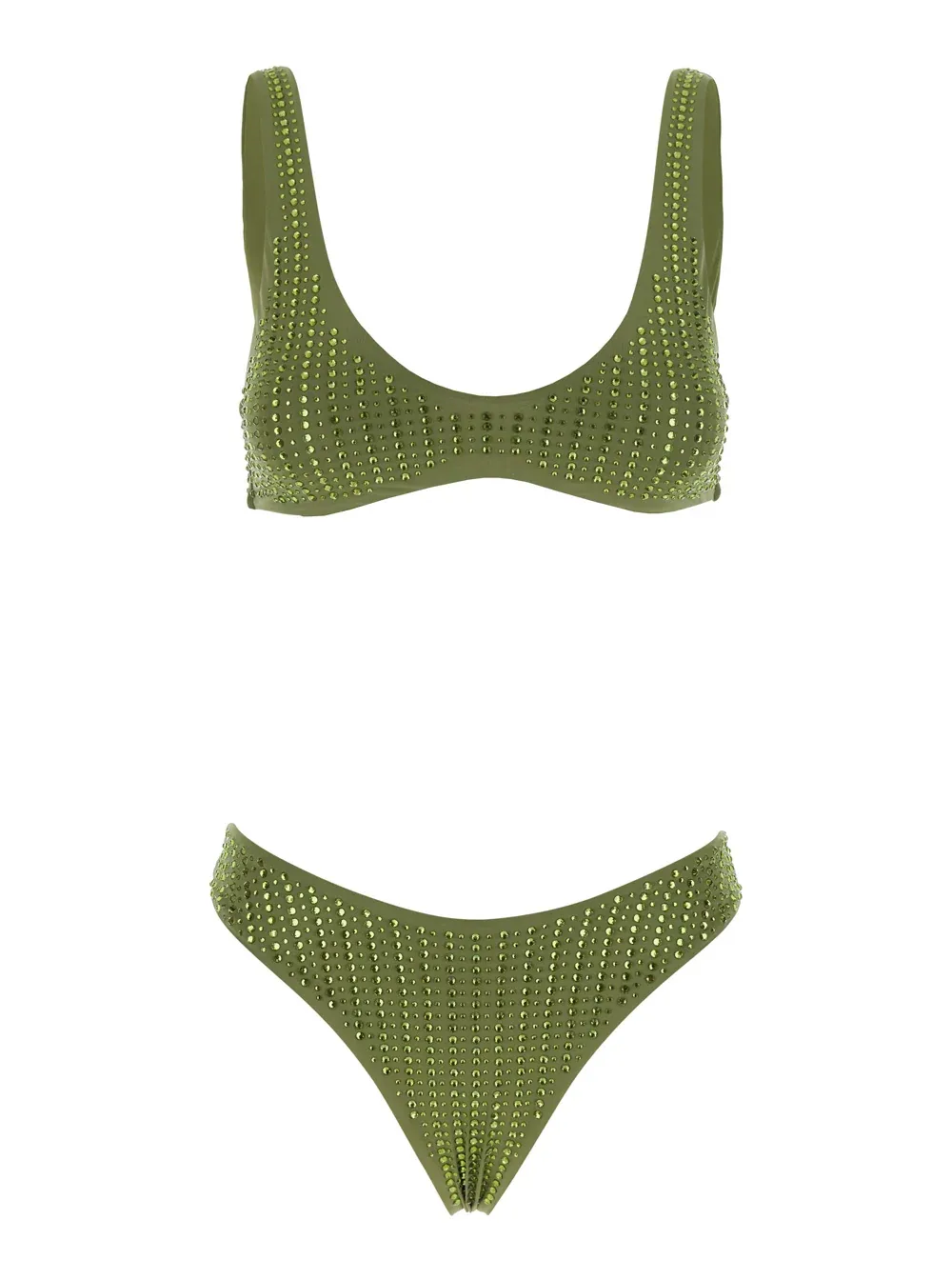 Sequin-Striped High-Cut Bikini by Venuja