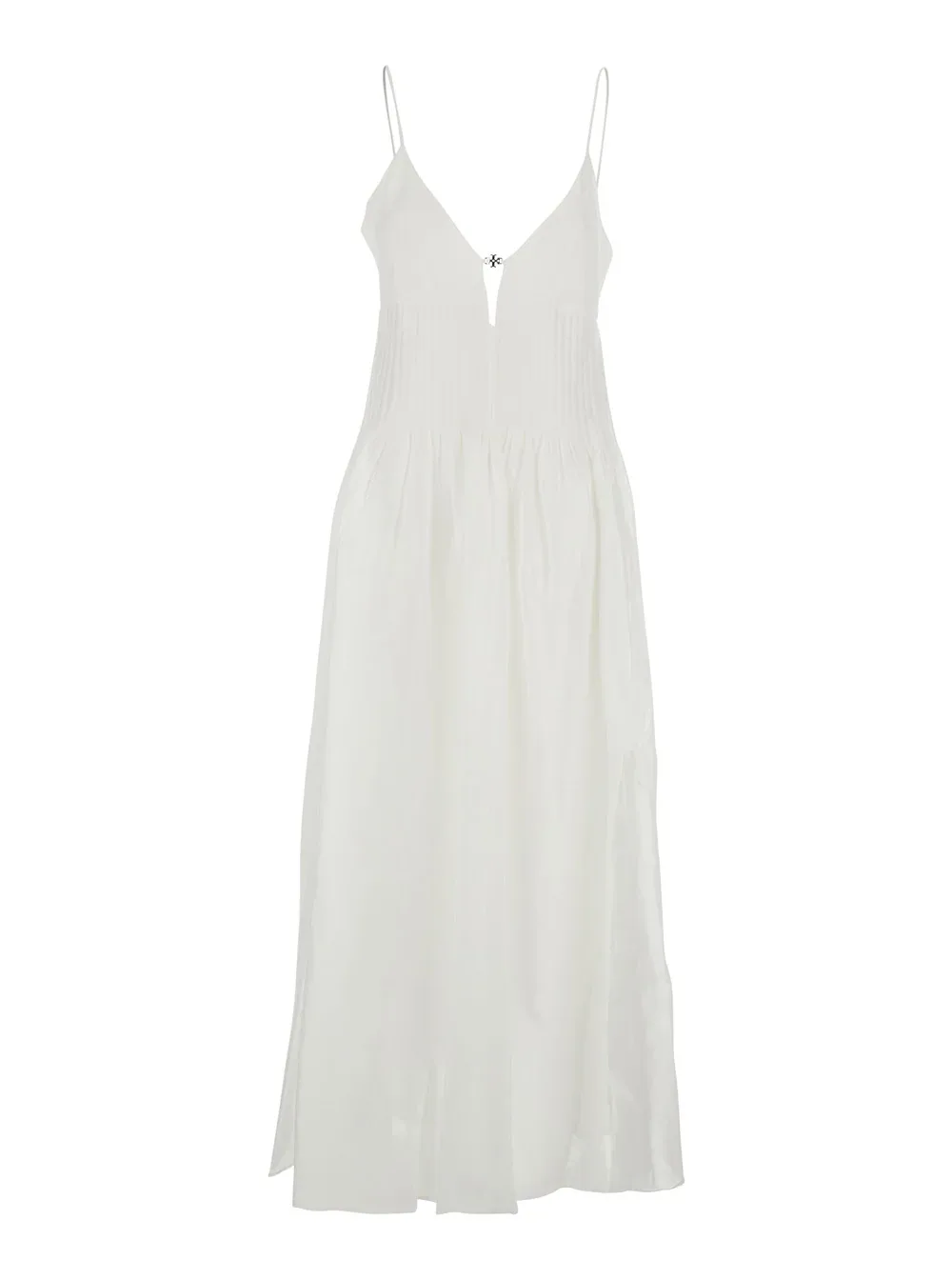 Linen-Silk V-Neck Dress by TORY BURCH
