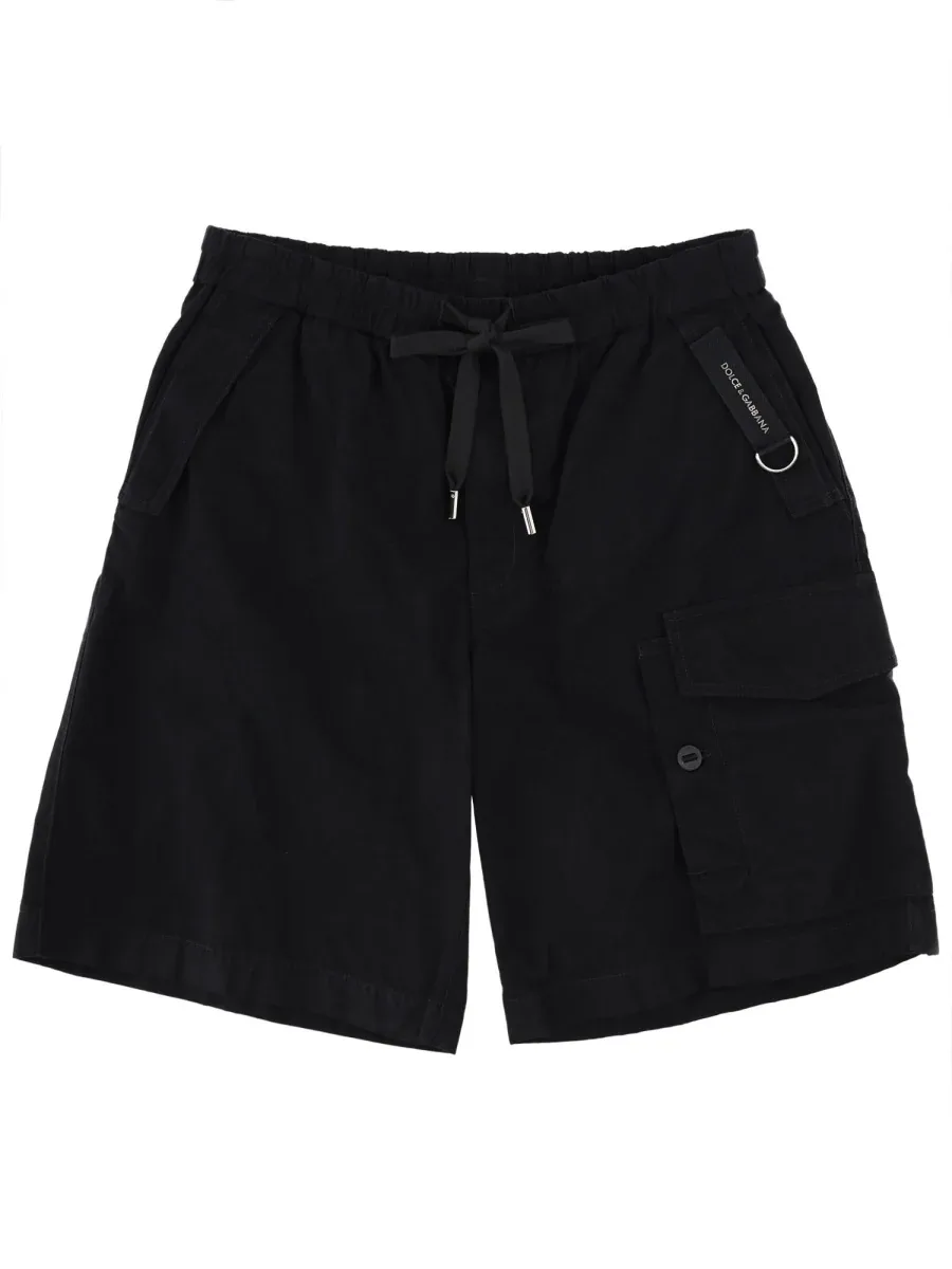 Cotton-Blend Drawstring Bermuda Shorts by Dolce & Gabbana