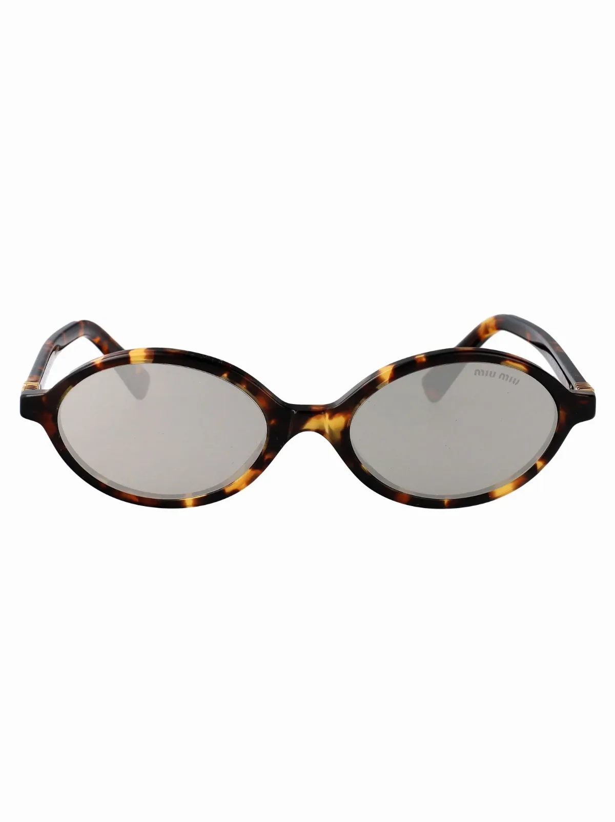 0MU Oval Tortoiseshell Acetate Sunglasses by Miu Miu
