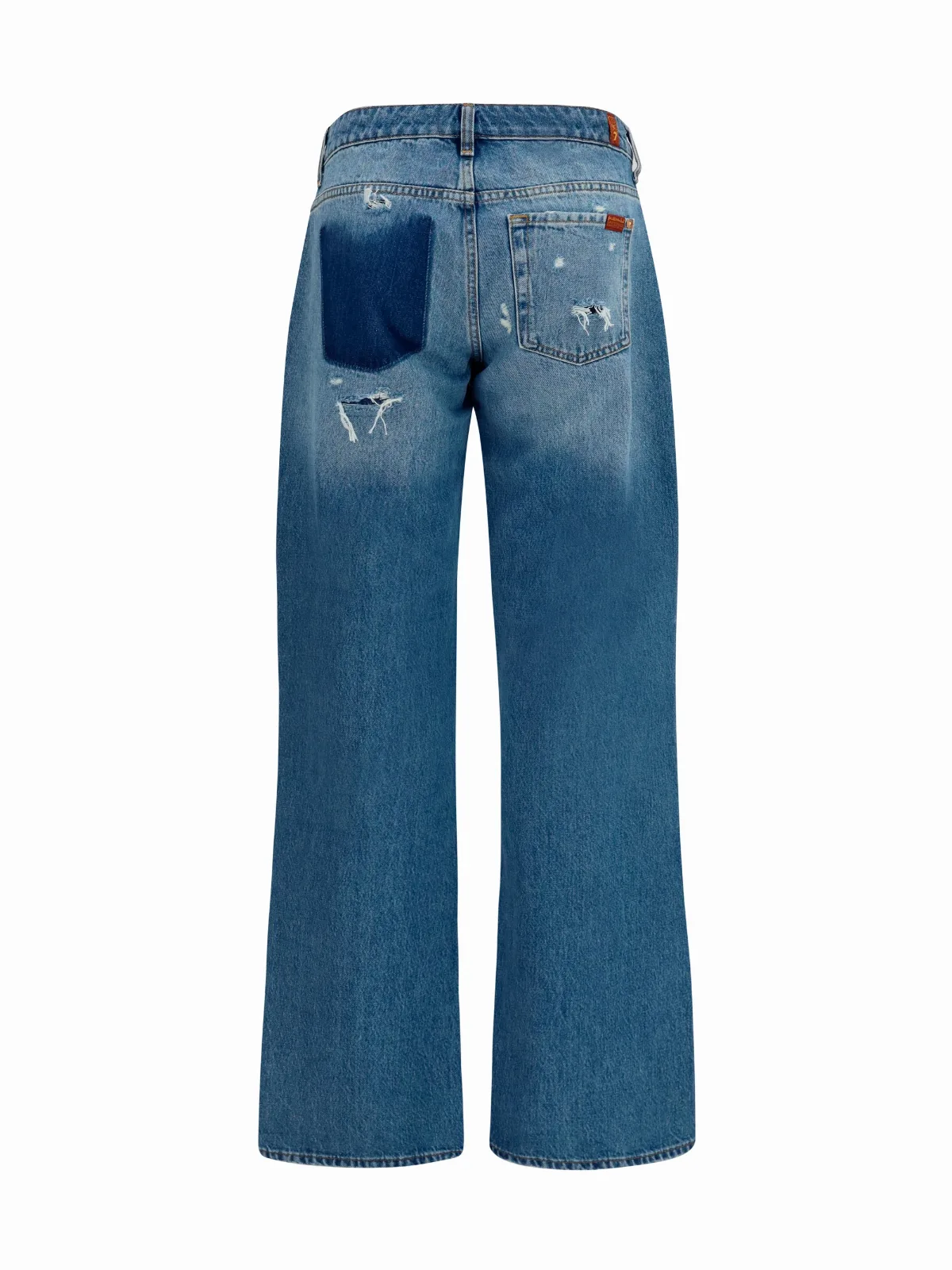 Straight-Leg Distressed Cotton Jeans by 7 For All Mankind